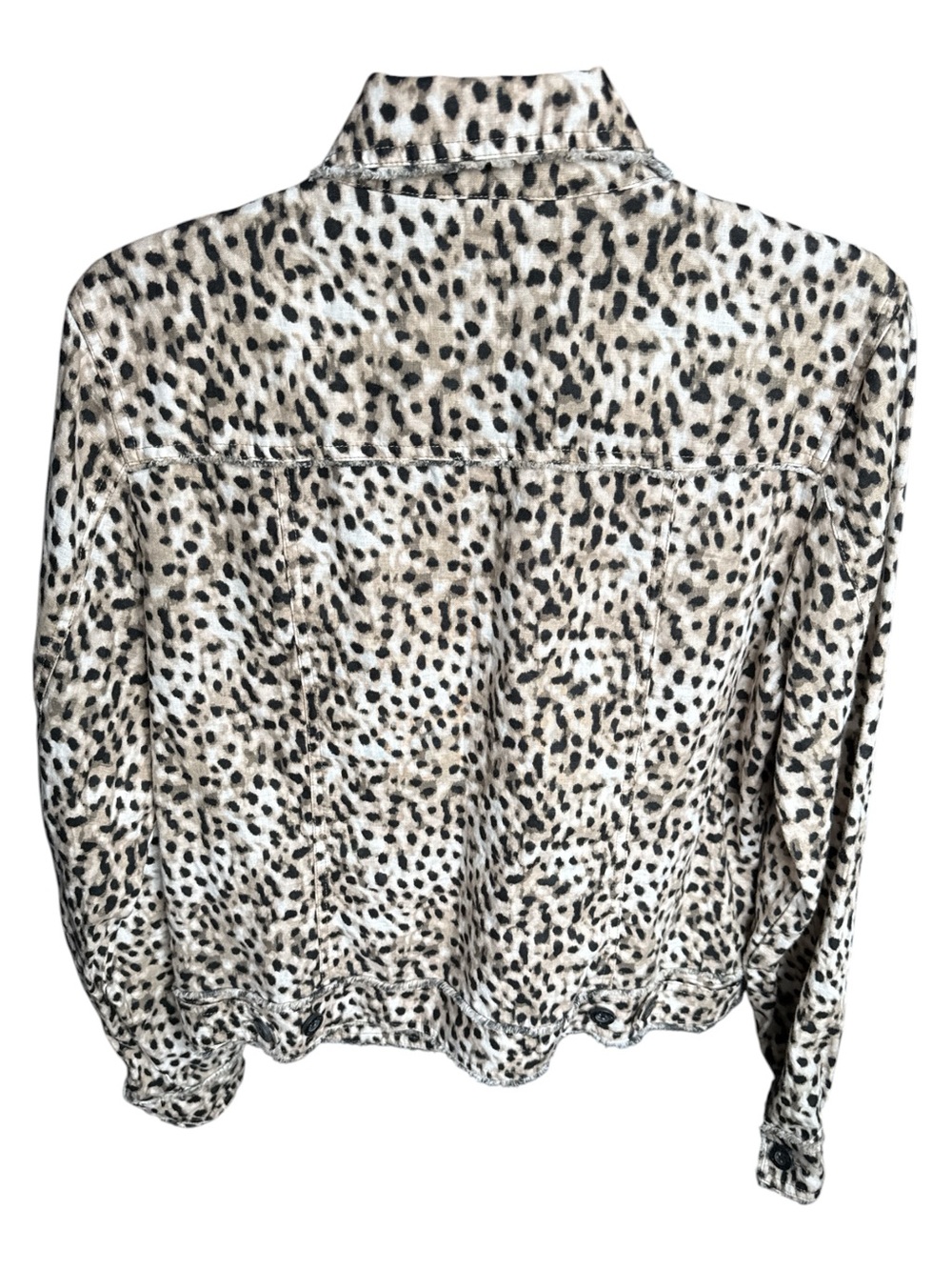 Tommy Bahama Med. Two Palms Linen Raw-Edge Jacket Leopard No Flaws - Picture 3 of 5
